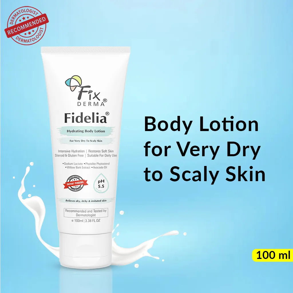 Fidelia Hydrating Body Lotion for Dry Skin, Eczema , Psoriasis, Strawberry legs & Dermatitis