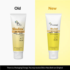 Old and new packaging of Shadow Sunscreen SPF 50+Gel