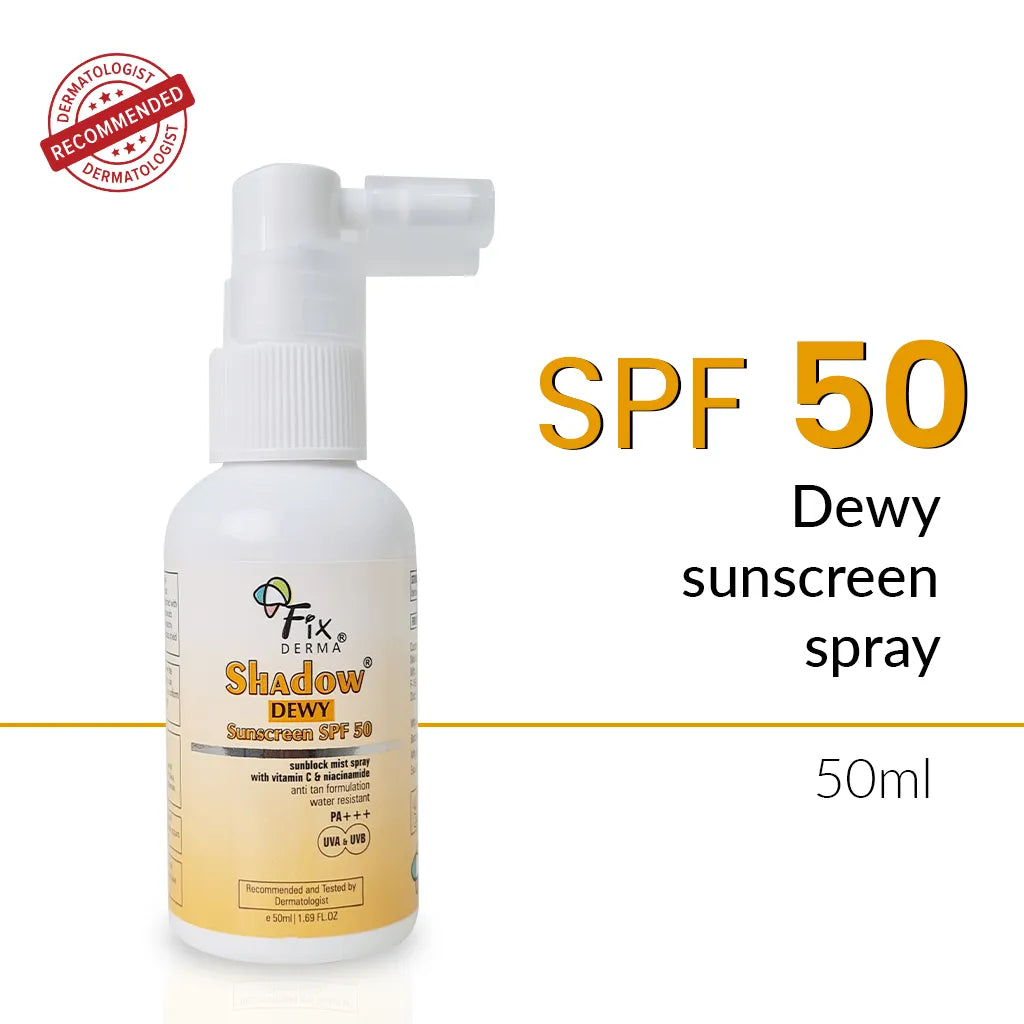 Shadow Dewy SPF 50 Sunscreen Spray for all skin types with Vitamin C & Niacinamide