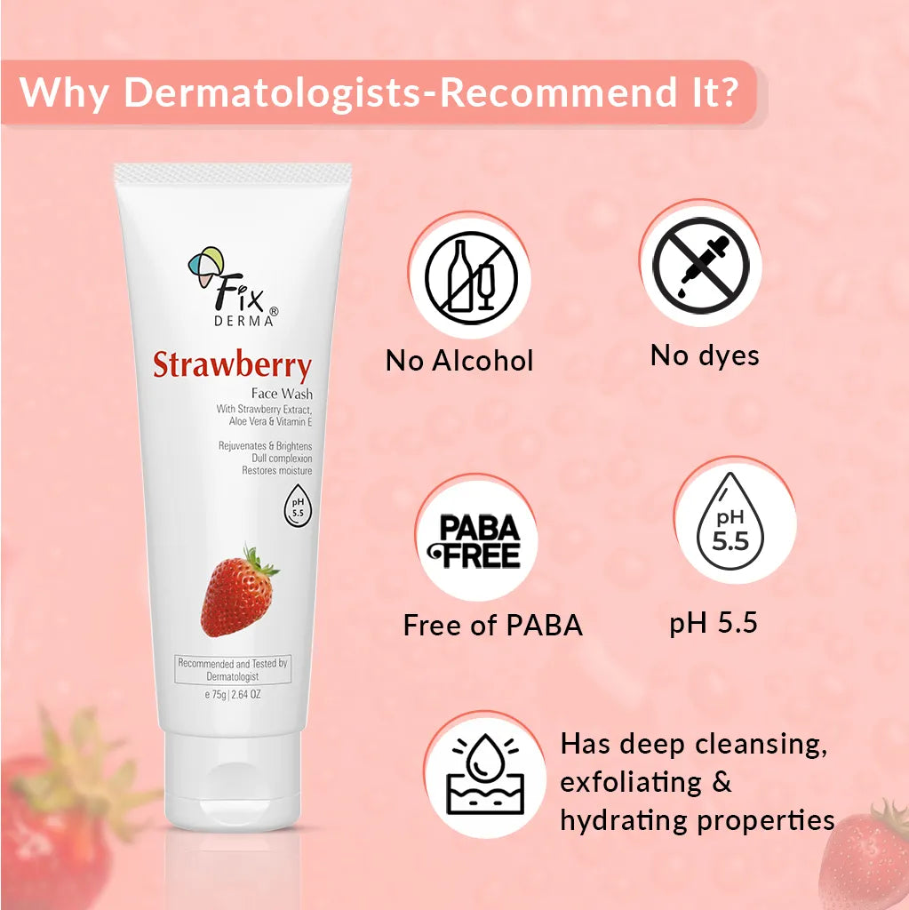 Fixderma Strawberry Face Wash - Dermatologists Recommended