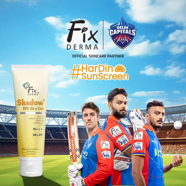 Fixderma is official skincare partner of Delhi Capitals Team from IPL
