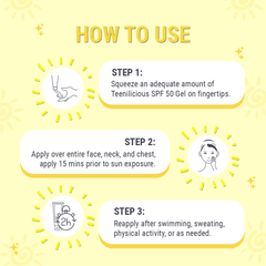 Teenilicious SPF 50 Sunscreen Gel, PA+++, Light Weight UV Gel, Formulated For Acne-Prone Skin