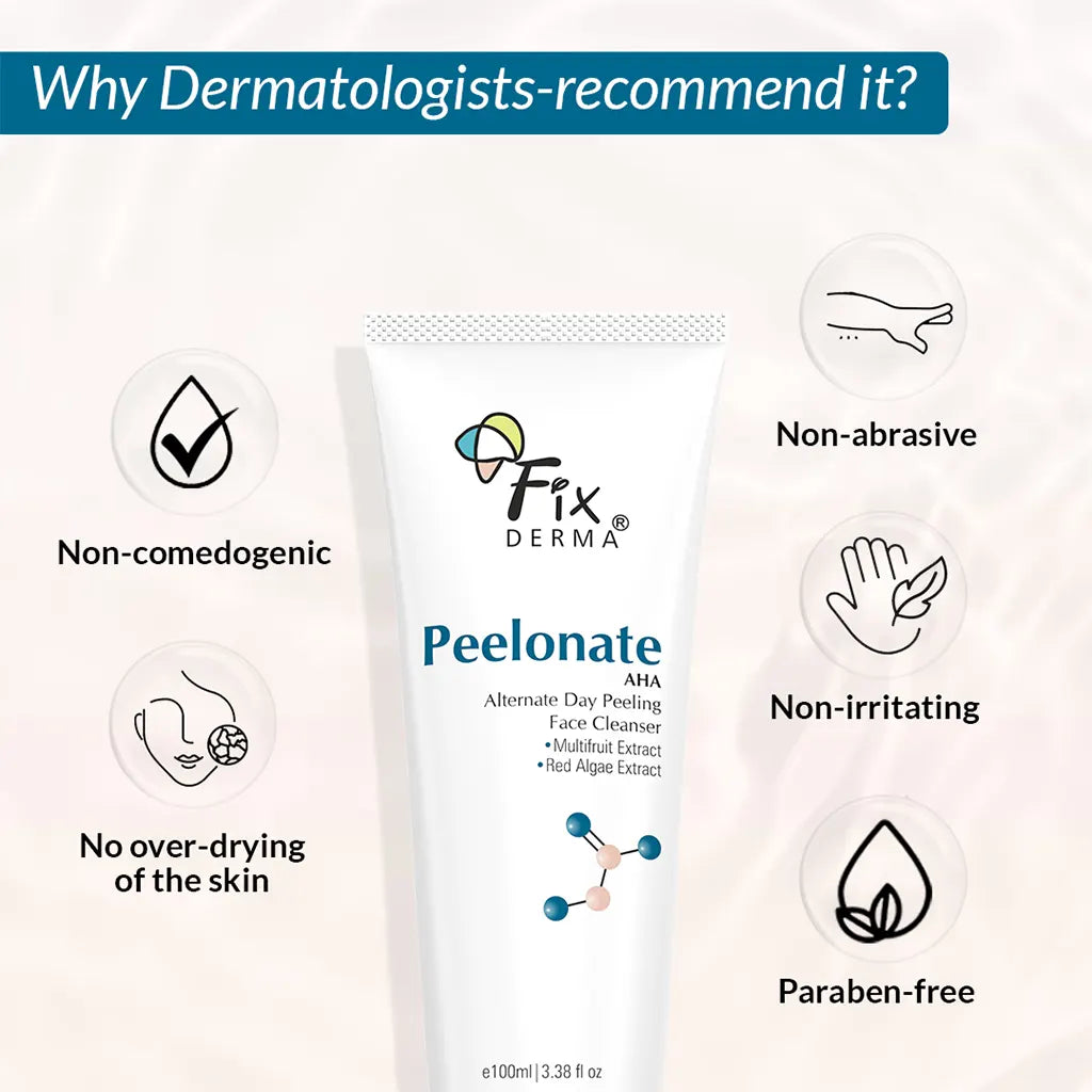 Peelonate AHA Face And Body Exfoliator For Oily & Acne Prone Skin - Dermatologists Recommended