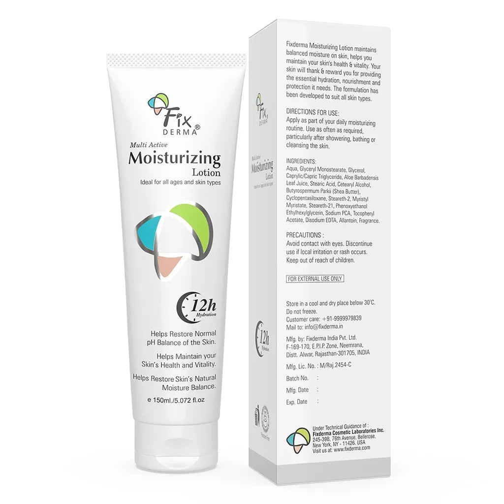 Fixderma Moisturizing Lotion locks hydration for 12 hour
