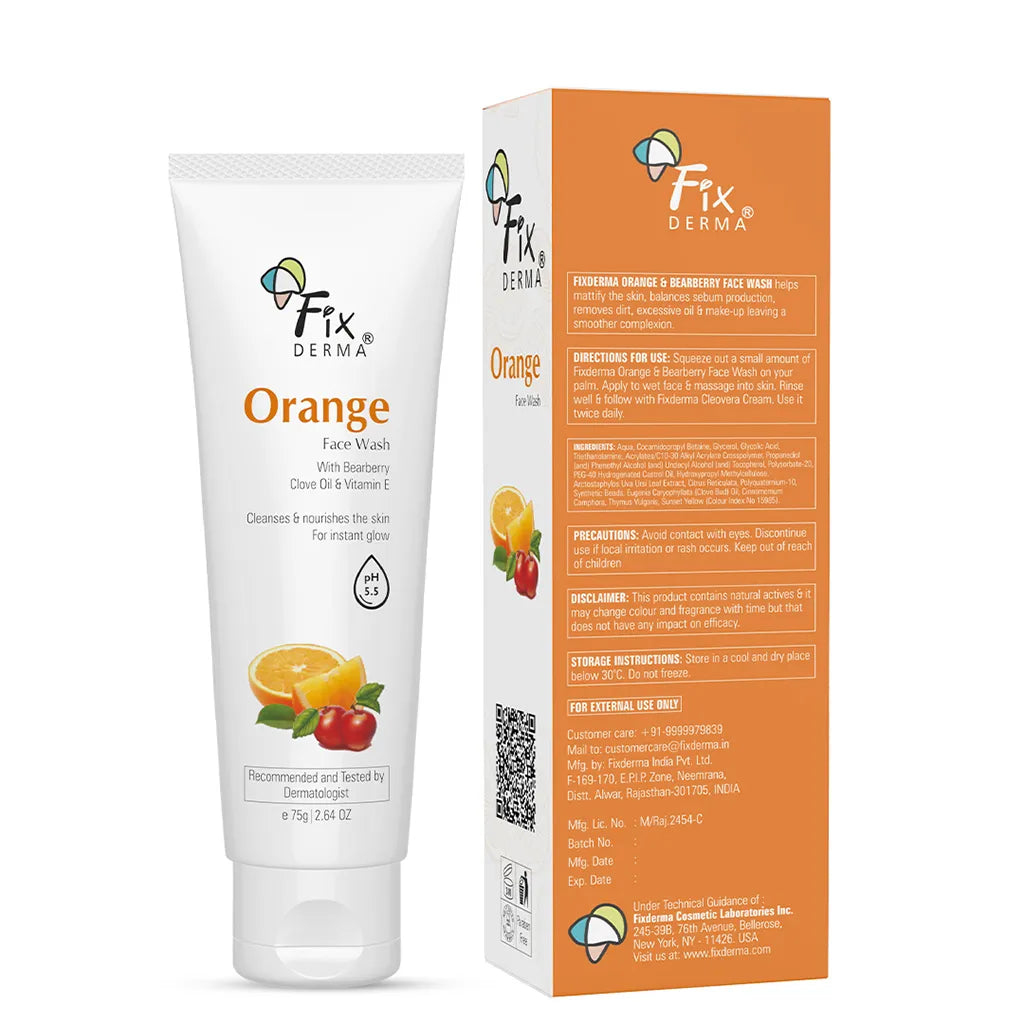 Fixderma Orange face wash with clove oil and bearberry