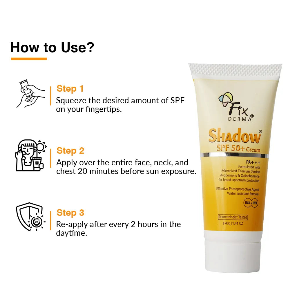 How to use Fixderma Shadow Sunscreen For Dry Skin SPF 50+