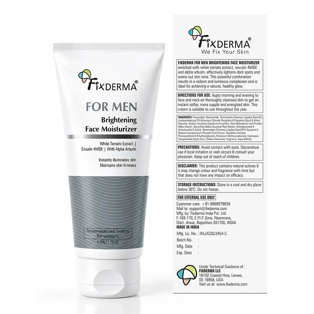 Back View of Men Brightening Face Moisturizer