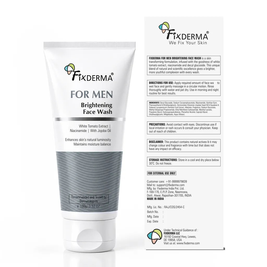 Back View of Men Brightening Face Wash