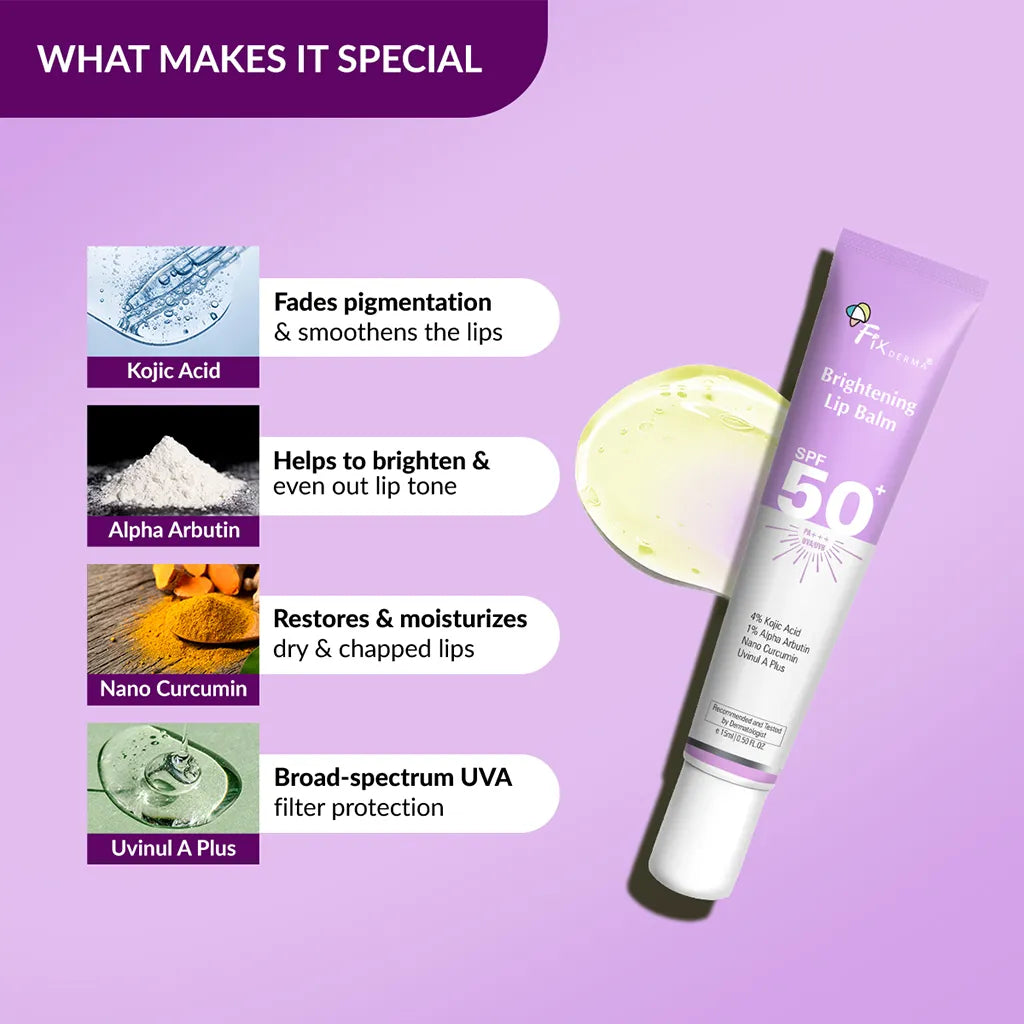 kojic acid and vitamin c lip balm Fixderma Brightening Tinted Lip Balm with SPF 50+ Sun Protection – Fixderma Skincare kojic acid and vitamin c lip balm Fixderma Brightening Tinted Lip Balm with SPF 50+ Sun Protection – Fixderma Skincare