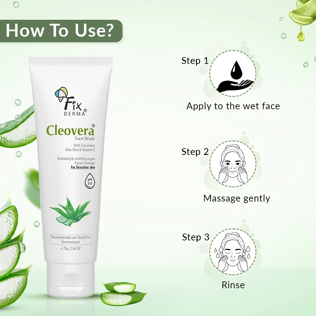 Using procedure of Fixderma Cleovera & Cucumber Face Wash