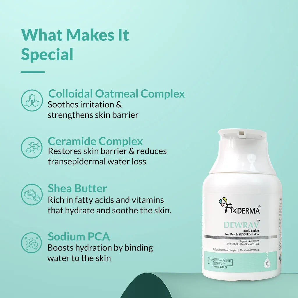Dewrav Body Lotion For Dry & Sensitive Skin
