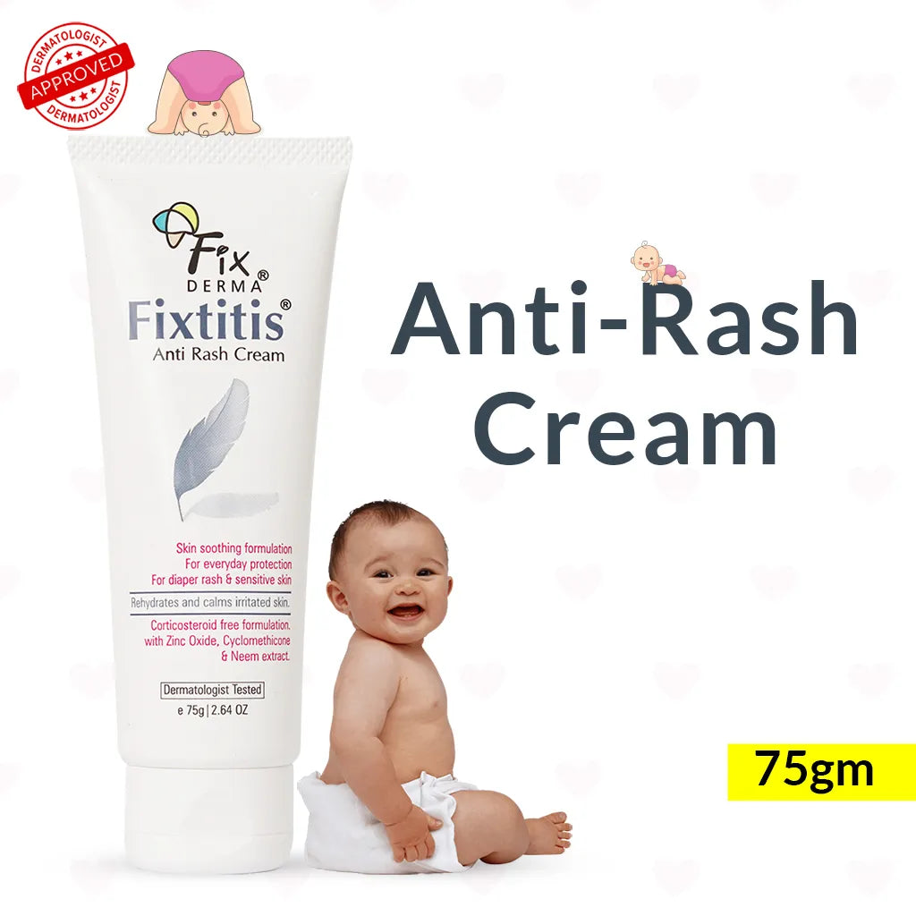 15% Zinc oxide | Fixtitis Anti Rash Cream for Rashes, Diaper Rash, Heat Rash