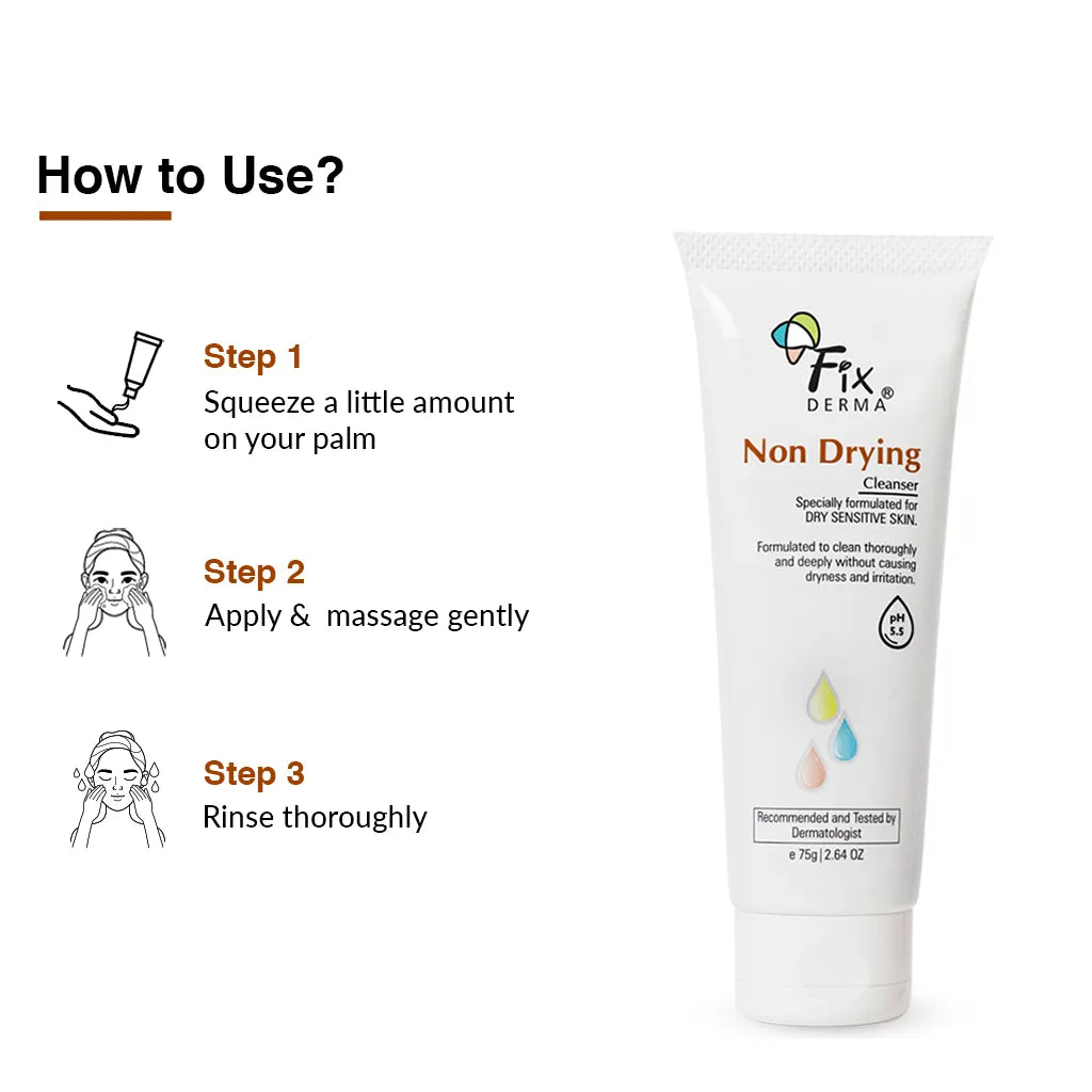 1% Lactic Acid + 2% Cetearyl Alcohol, Non-Drying Cleanser - Face wash for Dry Skin