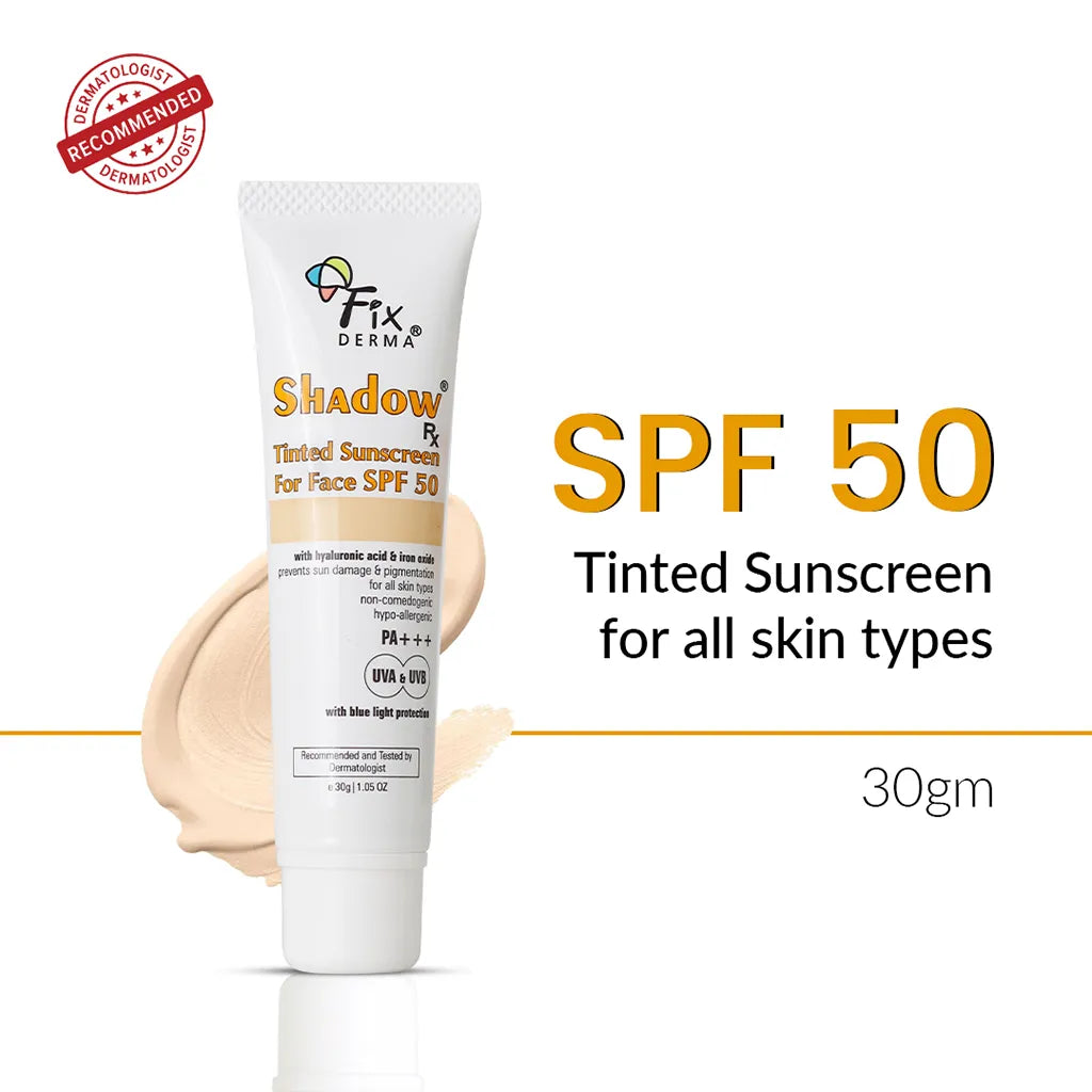 Shadow Rx Tinted Sunscreen For Face SPF 50 – Fixderma Skincare