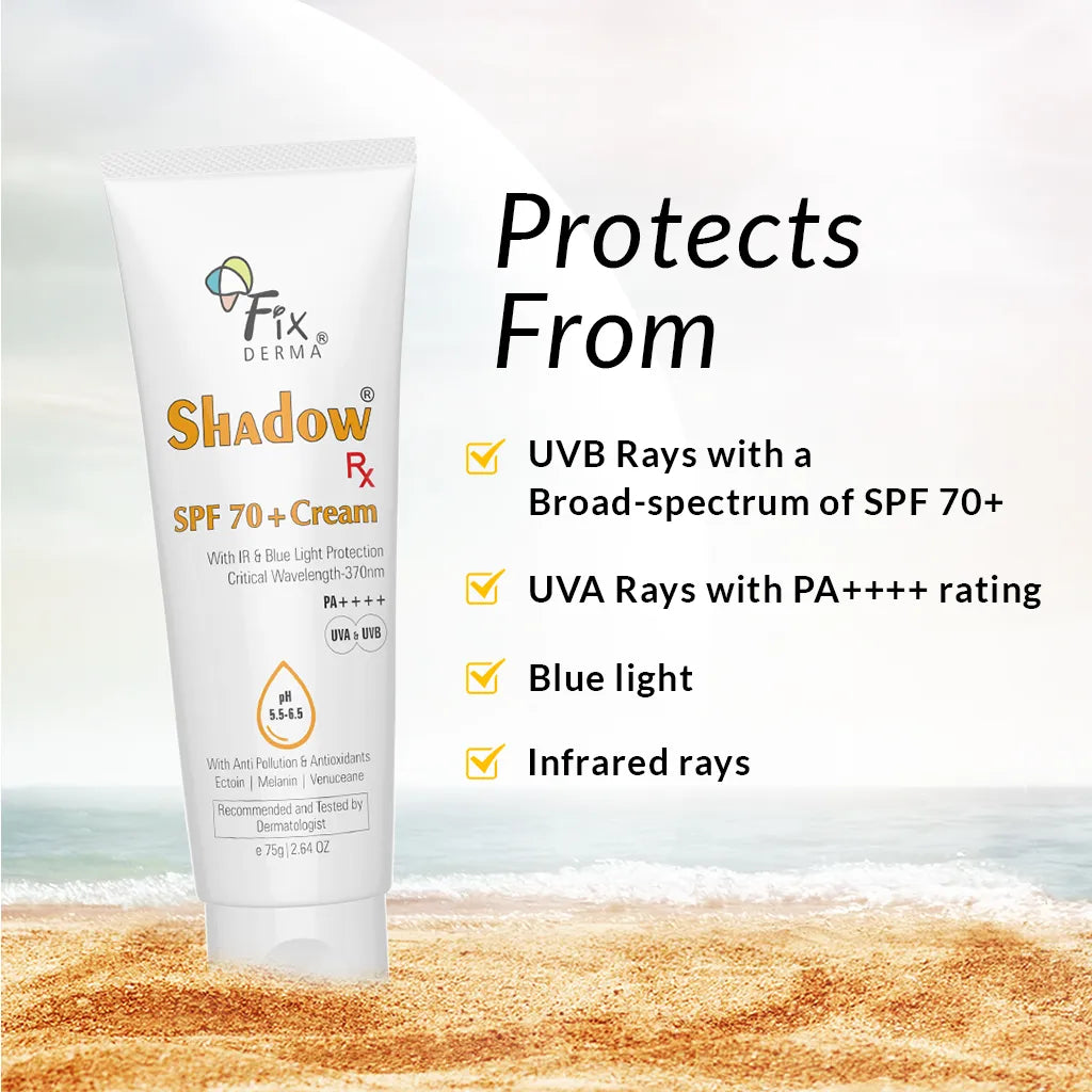 Shadow Sunscreen SPF 70+ Cream – Fixderma Skincare