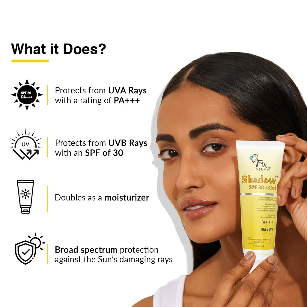 Shadow SPF 30+ Gel | Sunscreen for Oily & Acne Prone Skin | Protection against UVA and UVB rays
