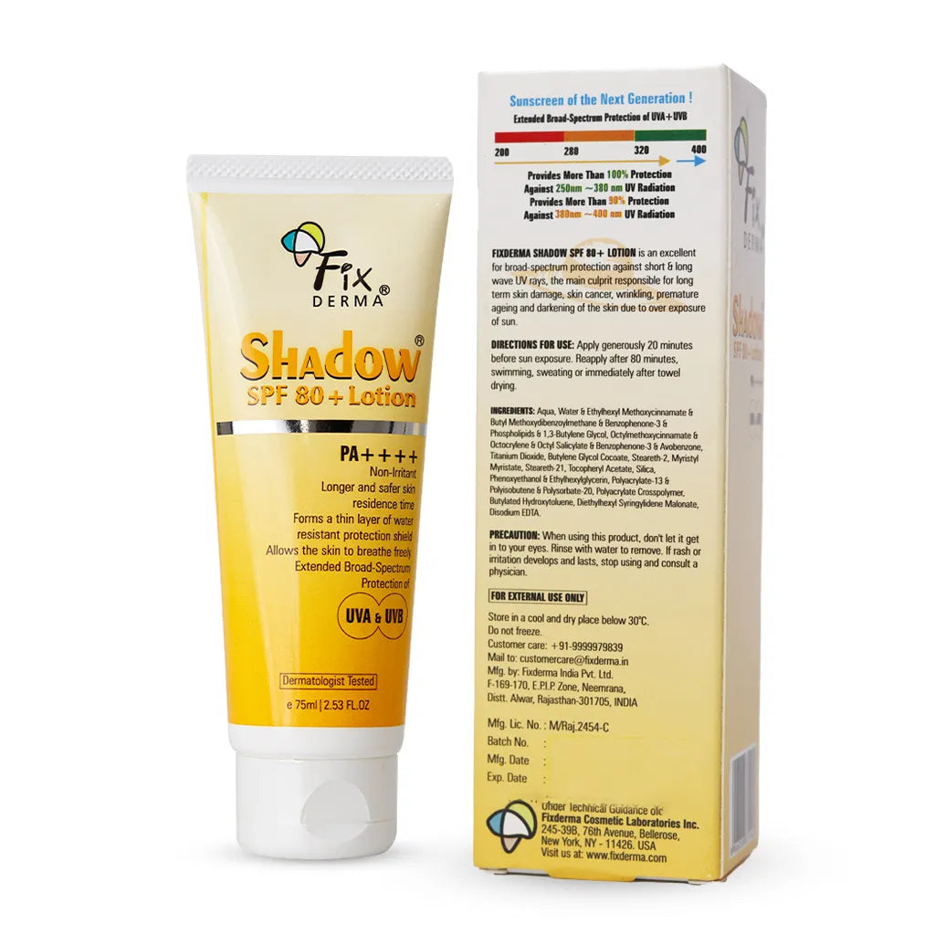 0.5% Vitamin E, Shadow Sunscreen Lotion SPF 80+ | Protection against UVA and UVB rays