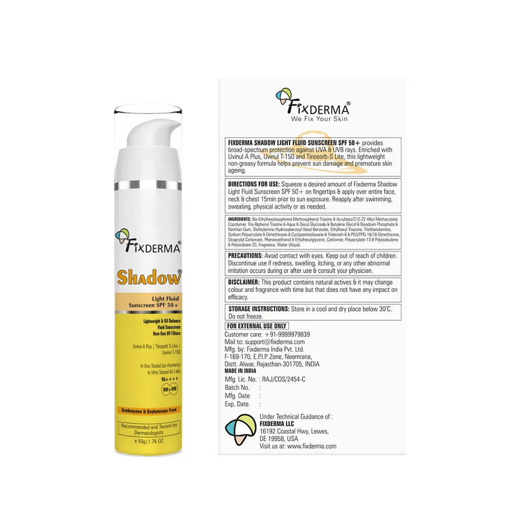 Back view of Light Fluid SPF 50+ Sunscreen 