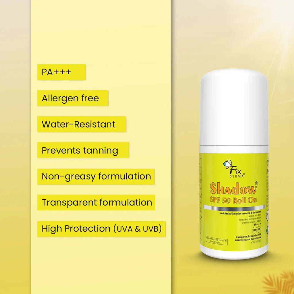 Shadow SPF 50 Roll On Sunscreen – Fixderma Skincare