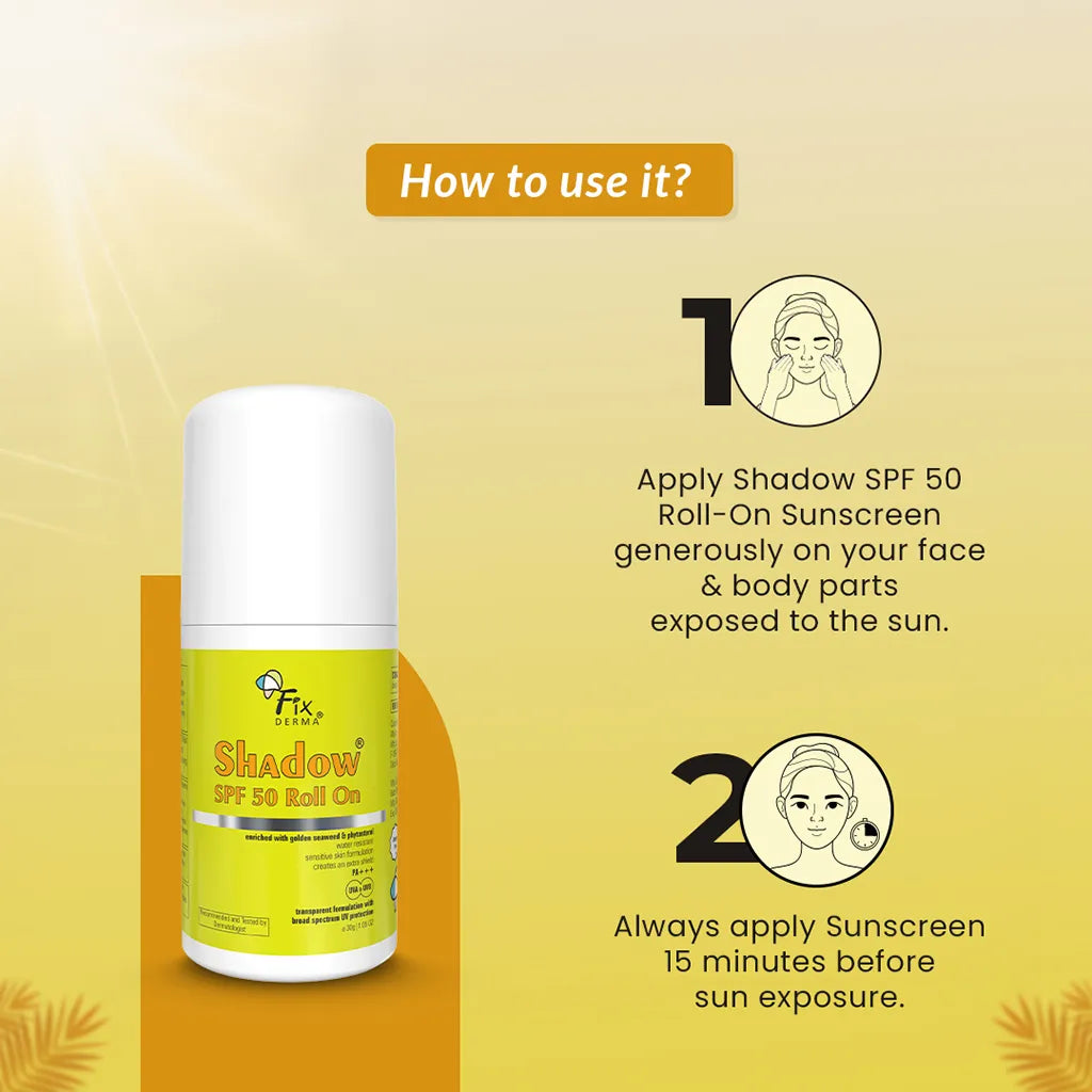 Shadow SPF 50 Roll On Sunscreen – Fixderma Skincare