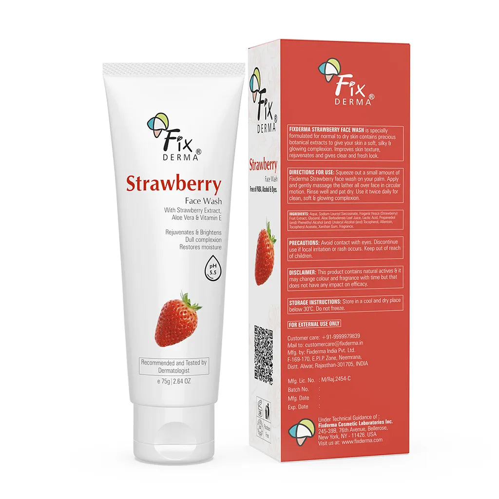 Fixderma Strawberry Face Wash with Aloe+Vit E