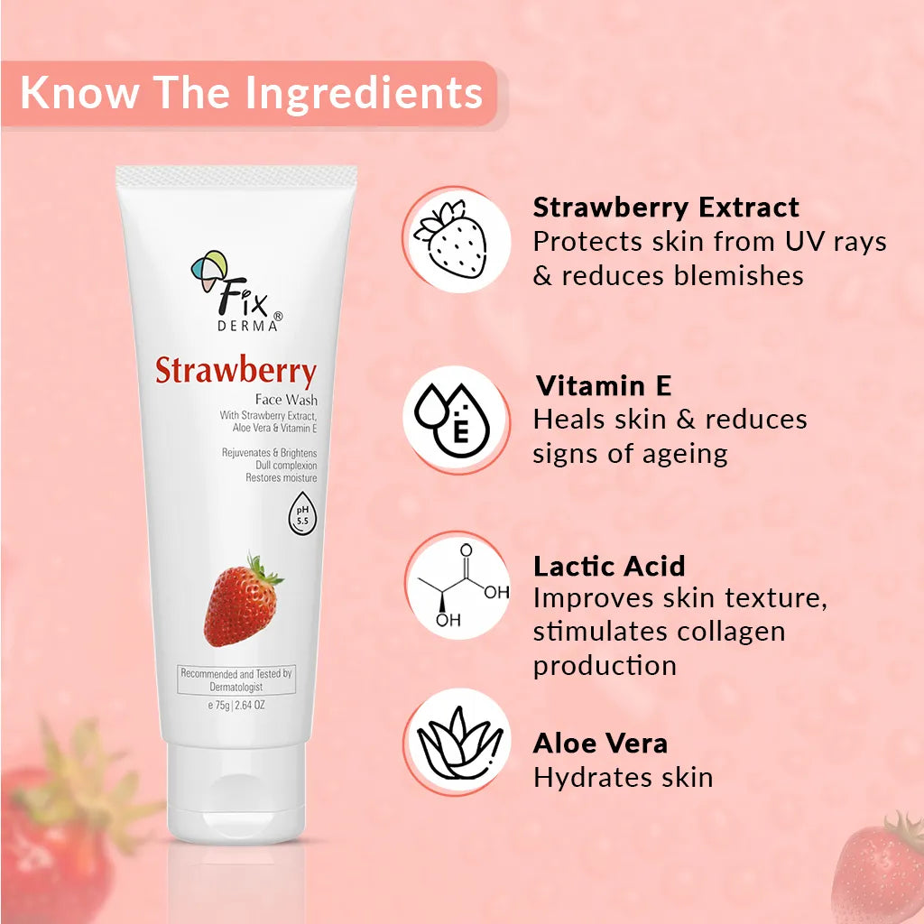 The ingredients of Fixderma Strawberry Face Wash