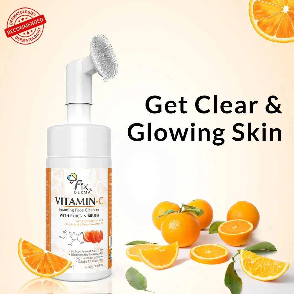 Fixderma Vitamin C Foaming Face Cleanser for clear & glowing skin