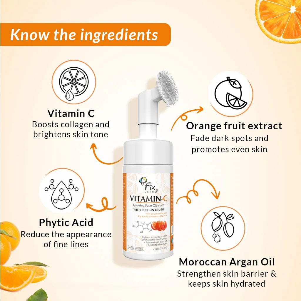 Ingredients of Fixderma Vitamin C Foaming Face Cleanser