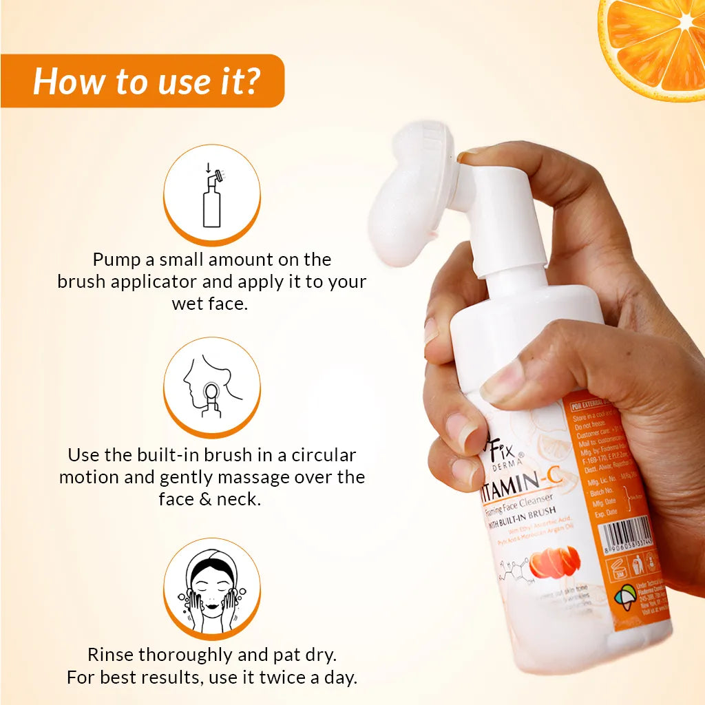 How to use Fixderma Vitamin C Foaming Face Cleanser