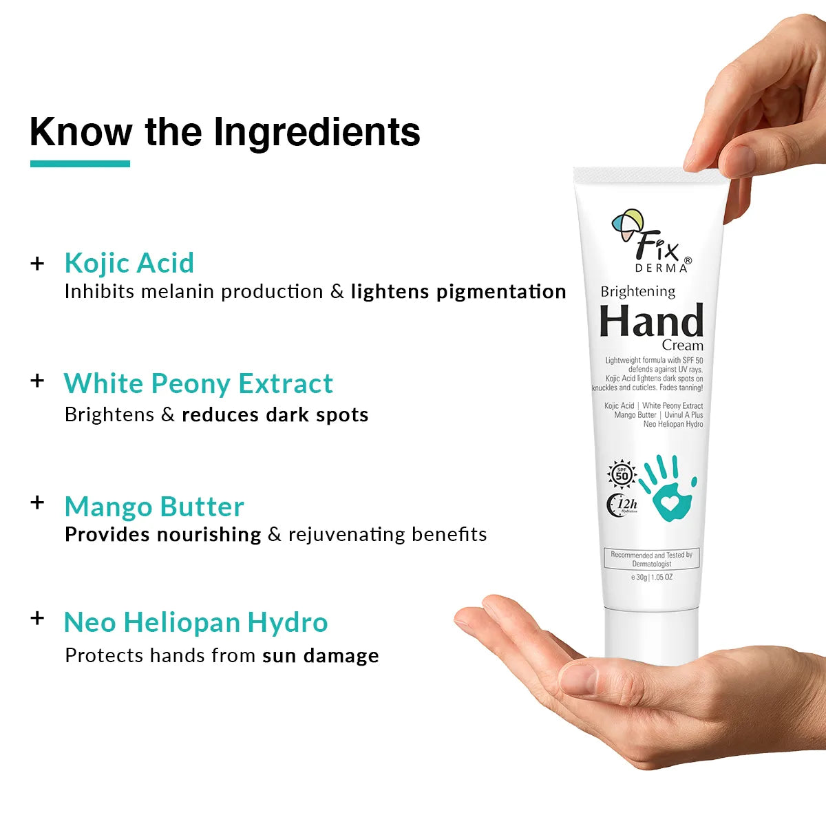 Think Hand Cream Brightening Hand Cream with Kojic Acid – Fixderma Skincare