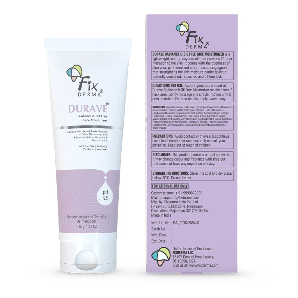 Durave Radiance, Oil Free & Brightening Face Moisturizer