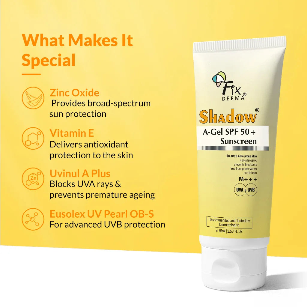 Fixderma Shadow A gel SPF 50+ Sunscreen – Fixderma Skincare