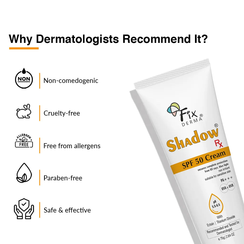 Shadow Sunscreen Rx SPF 50+ Cream – Fixderma Skincare