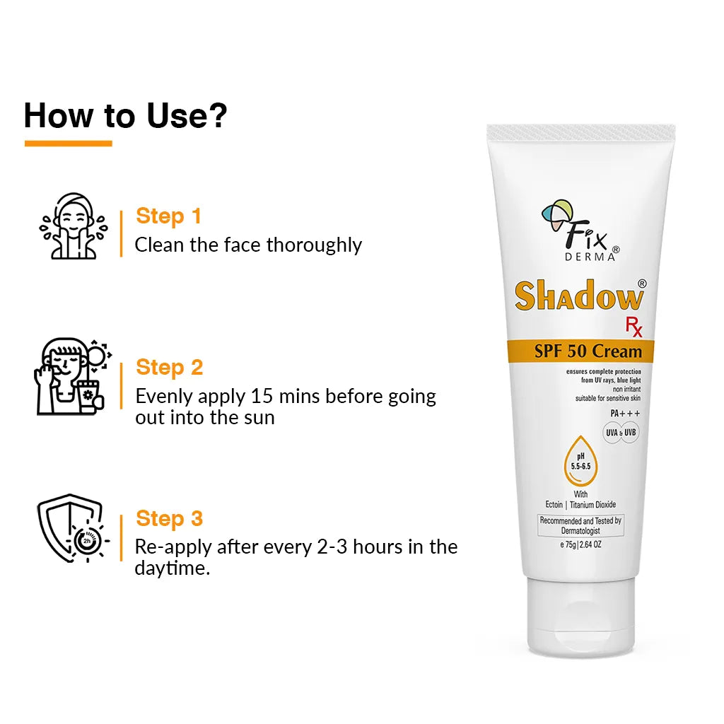 Shadow Sunscreen Rx SPF 50+ Cream – Fixderma Skincare