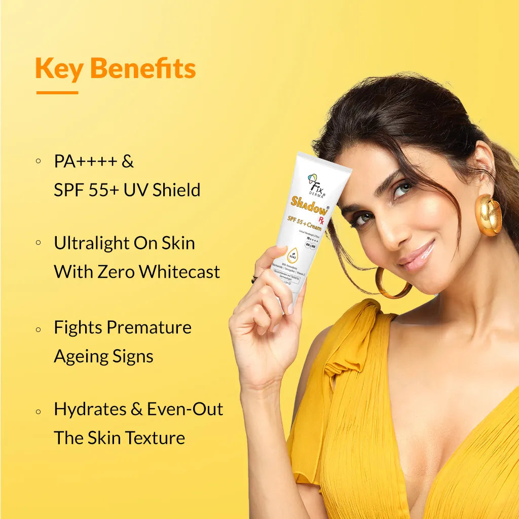 Fixderma Shadow RX SPF 55+ Sunscreen Cream for Sensitive Skin ...