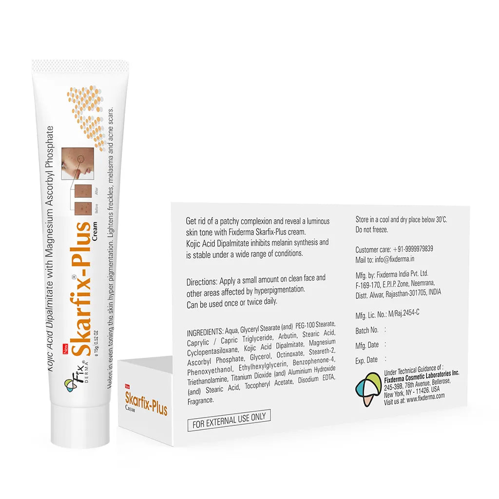 Fixderma Skarfix-Plus cream evens out the skin tone
