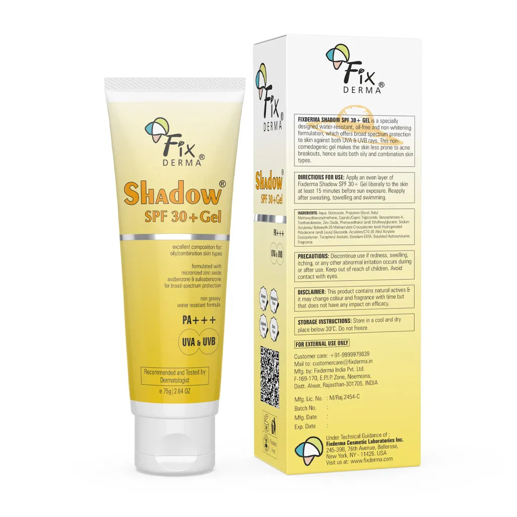 Shadow SPF 30+ Gel | Sunscreen for Oily & Acne Prone Skin | Protection against UVA and UVB rays