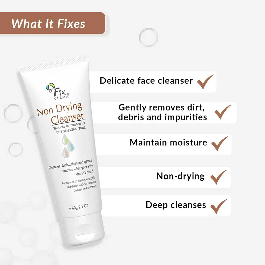 Non drying face cleanser