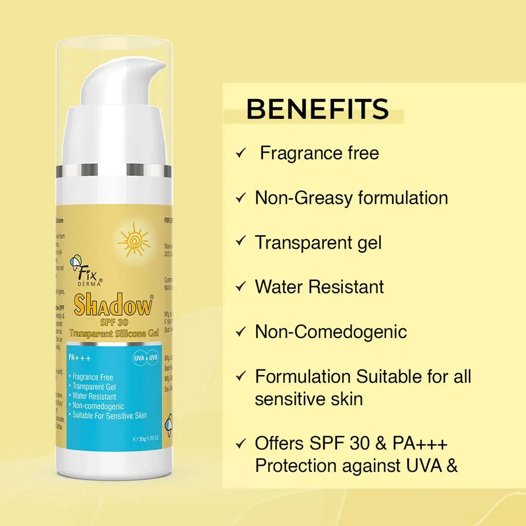Benefits of Shadow Sunscreen SPF 30 Transparent Silicone Gel