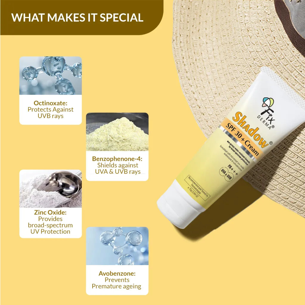 Shadow Sunscreen SPF 30+ Cream – Fixderma Skincare